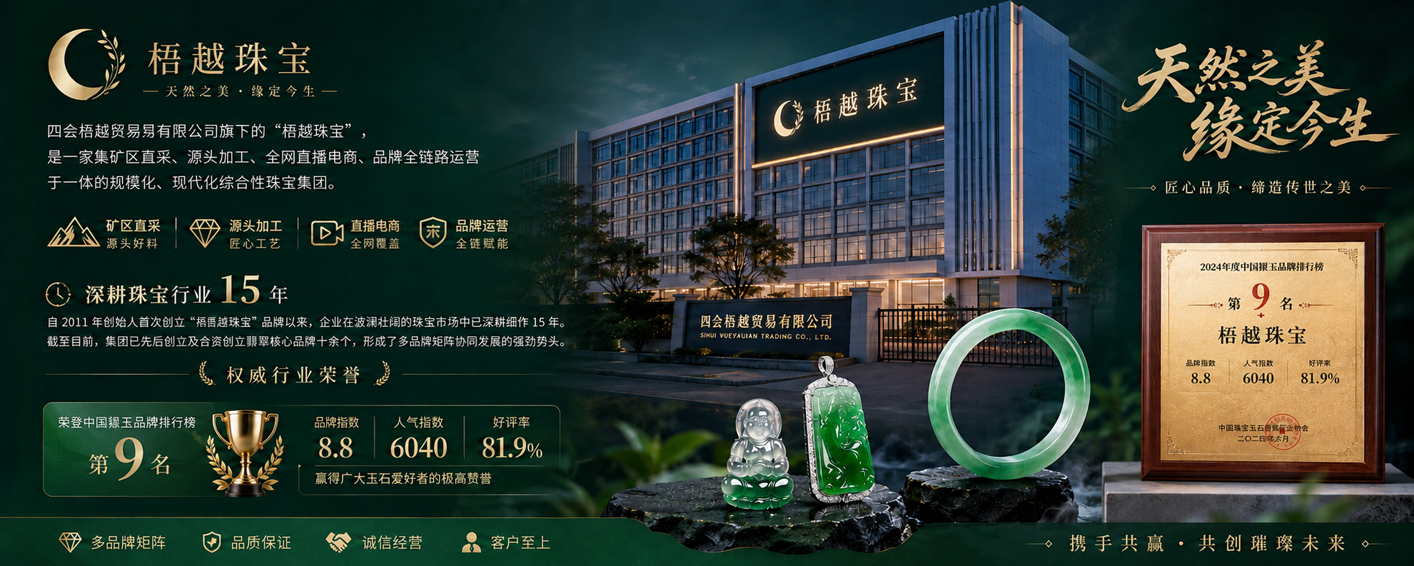梧越珠宝缅甸翡翠源头品牌企业概况